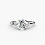Diamond Solitaire Ring with Cluster Shoulders