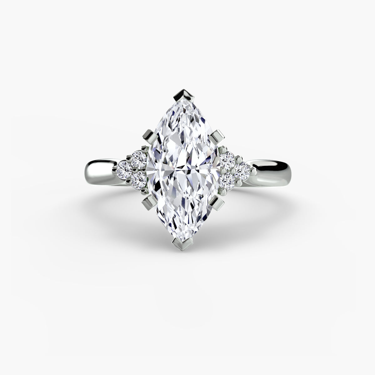 Solitaire with Shoulder Accents