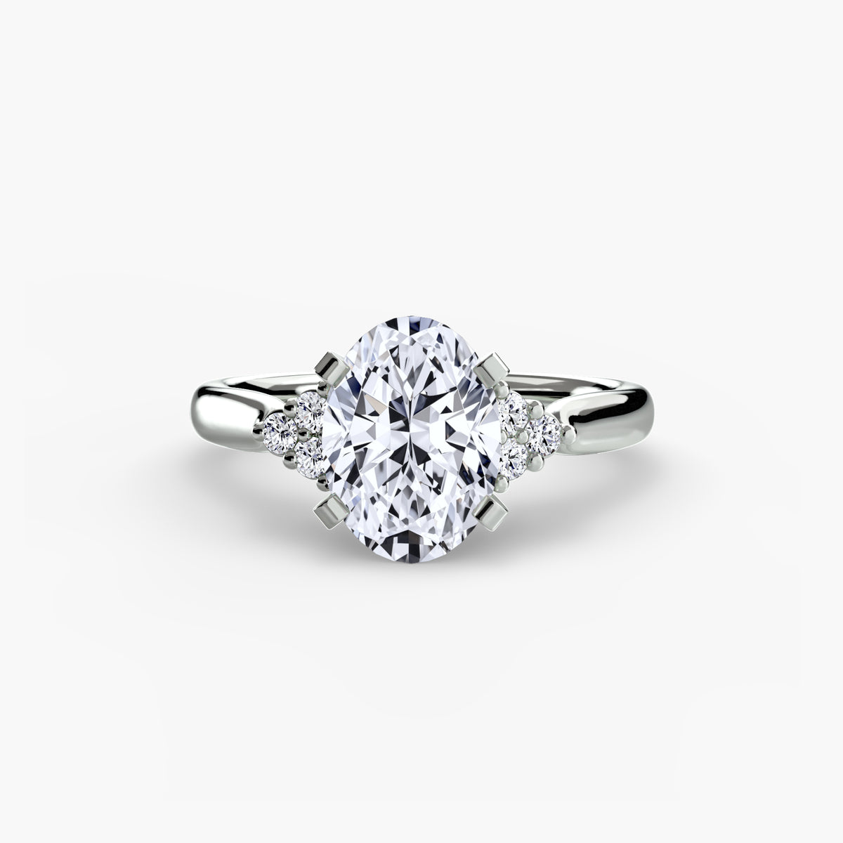 Solitaire with Shoulder Accents