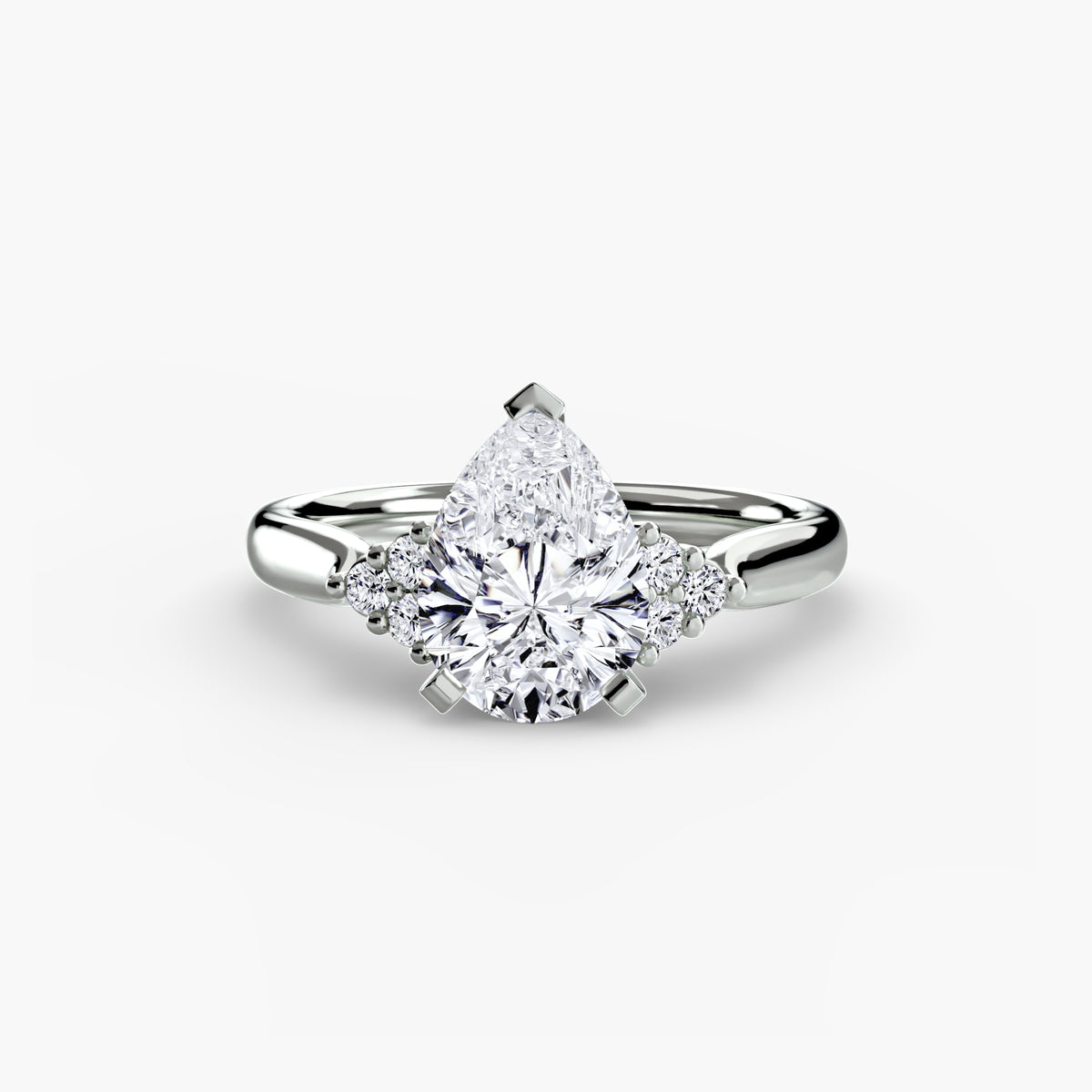 Solitaire with Shoulder Accents