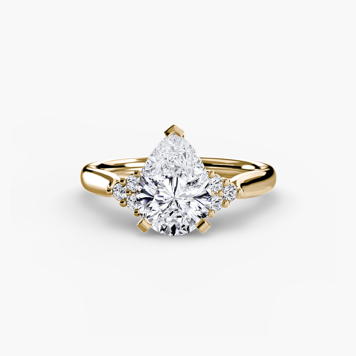 Solitaire with Shoulder Accents