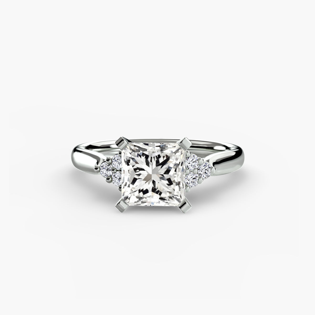 Solitaire with Shoulder Accents