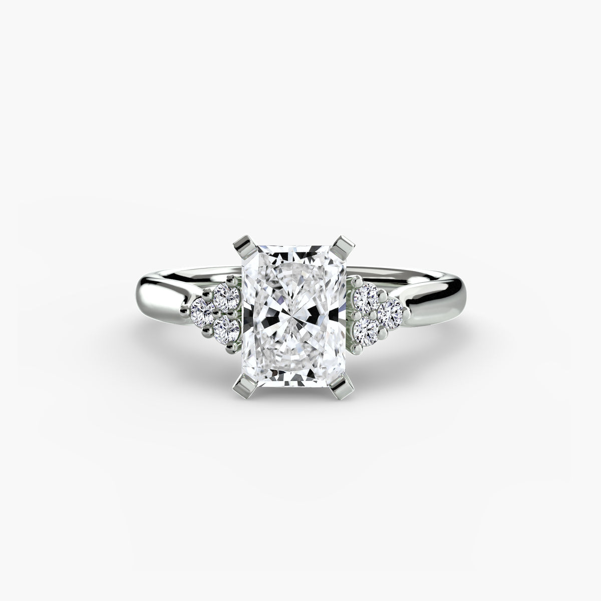 Solitaire with Shoulder Accents