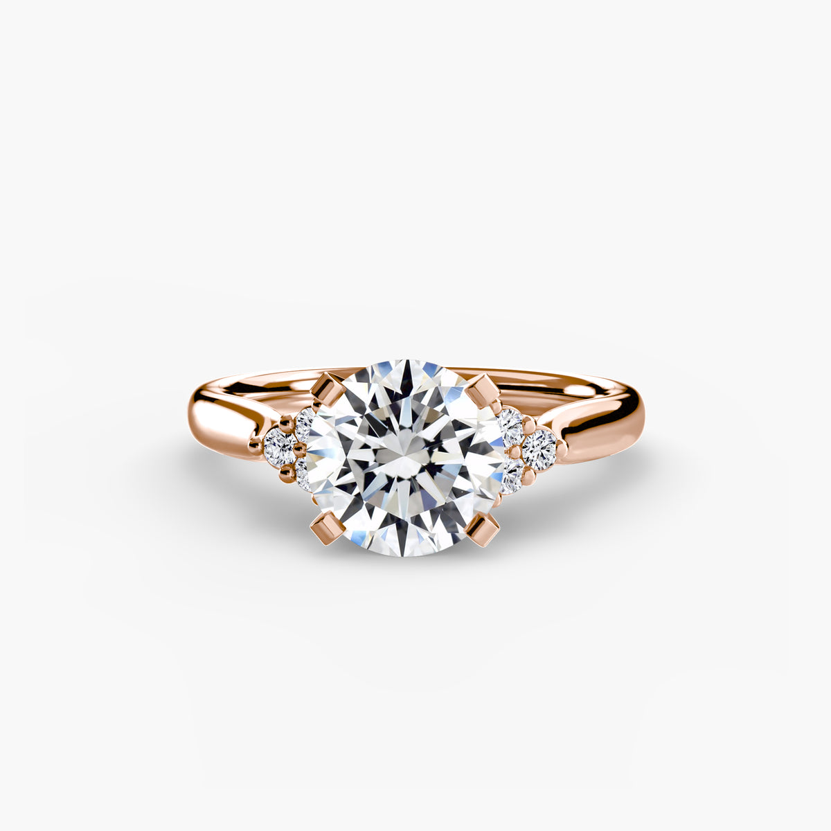 Solitaire with Shoulder Accents