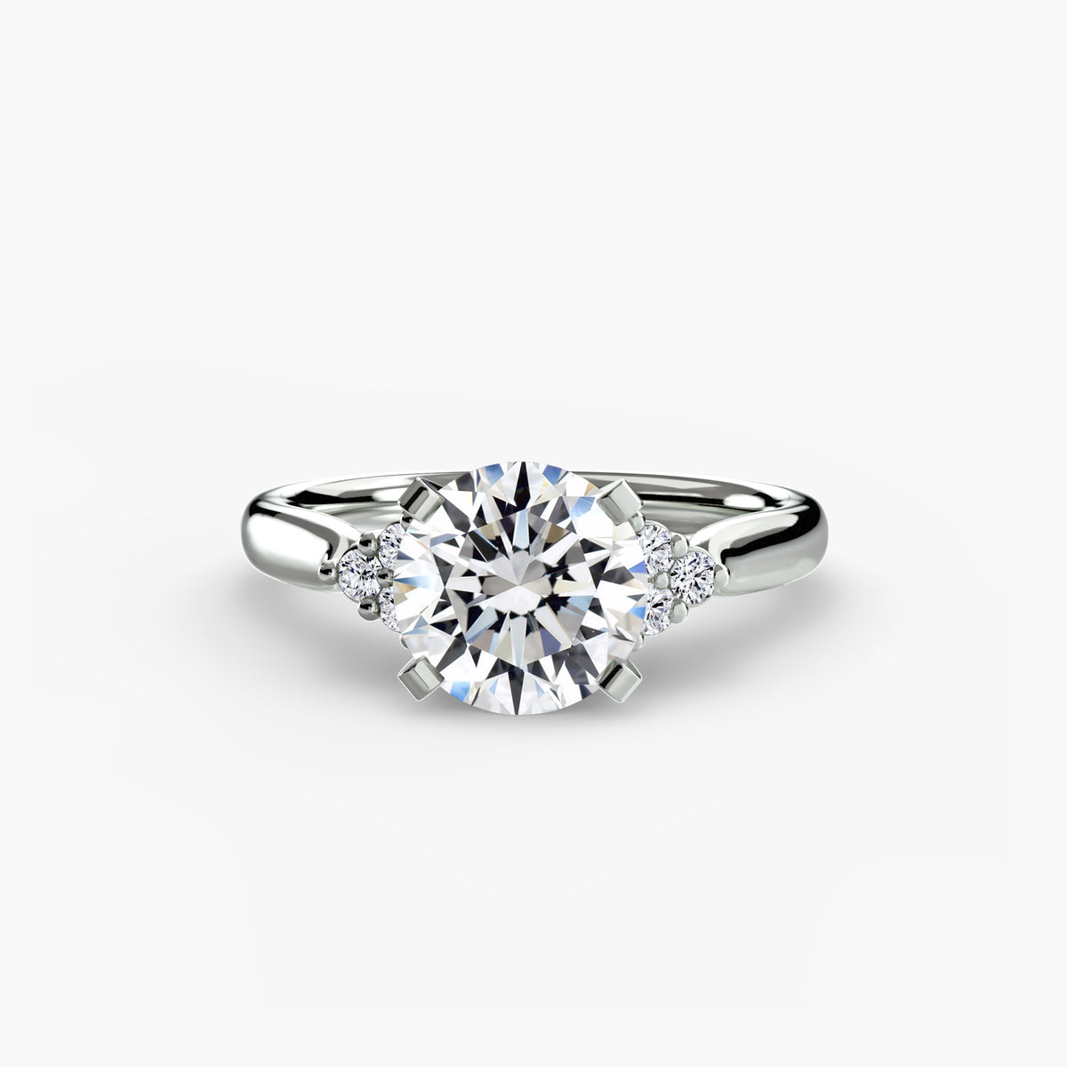 Solitaire with Shoulder Accents