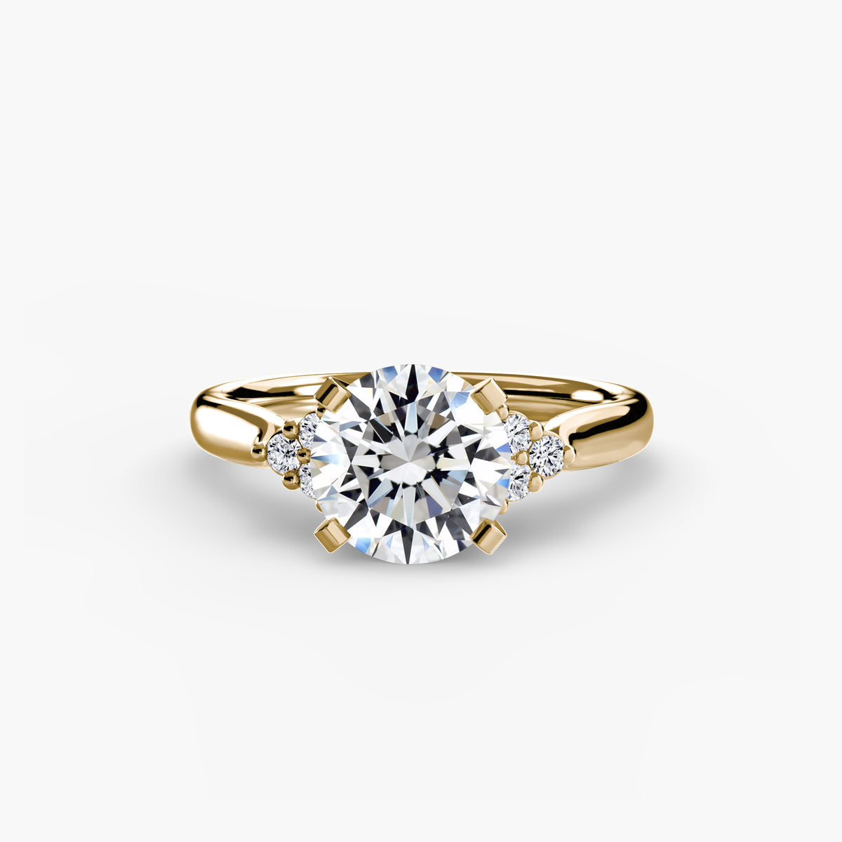 Solitaire with Shoulder Accents