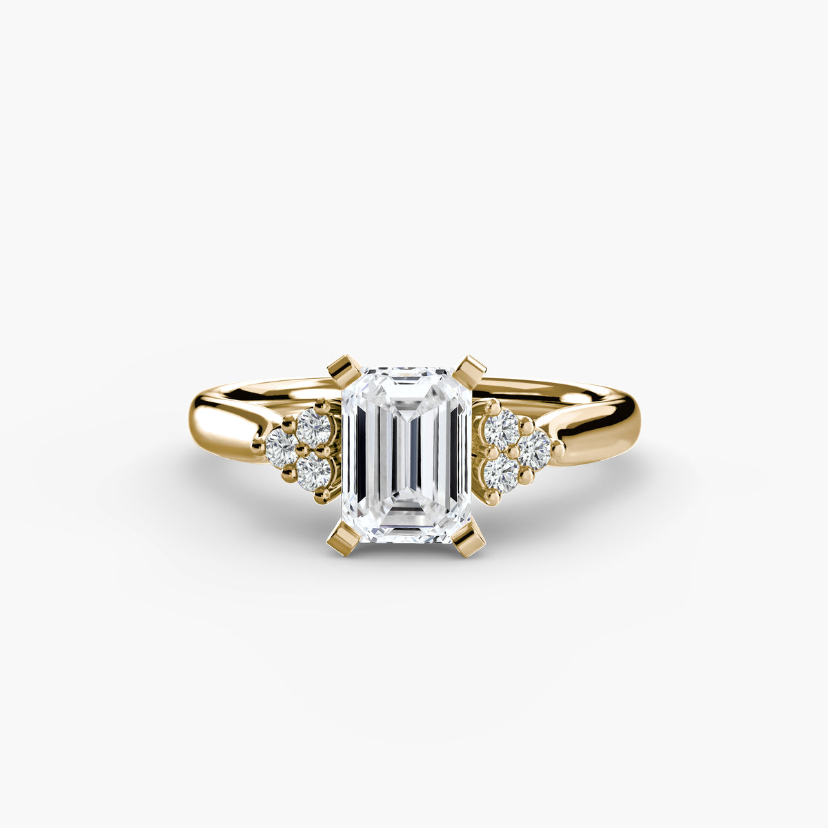 Solitaire with Shoulder Accents