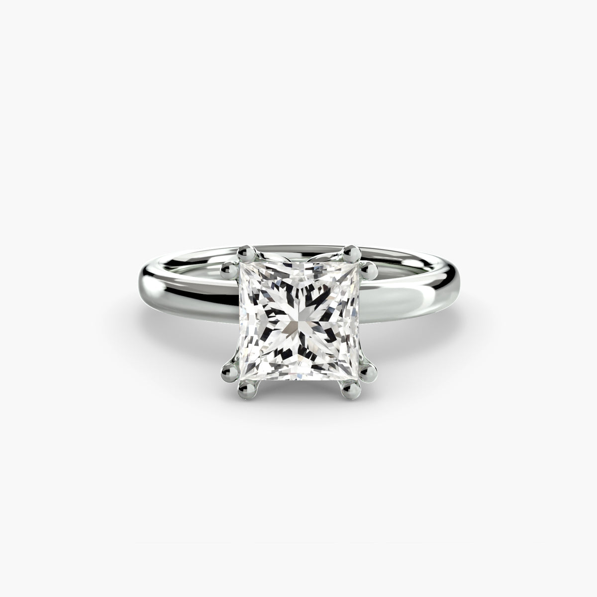 Double Claw Diamond Solitaire Ring