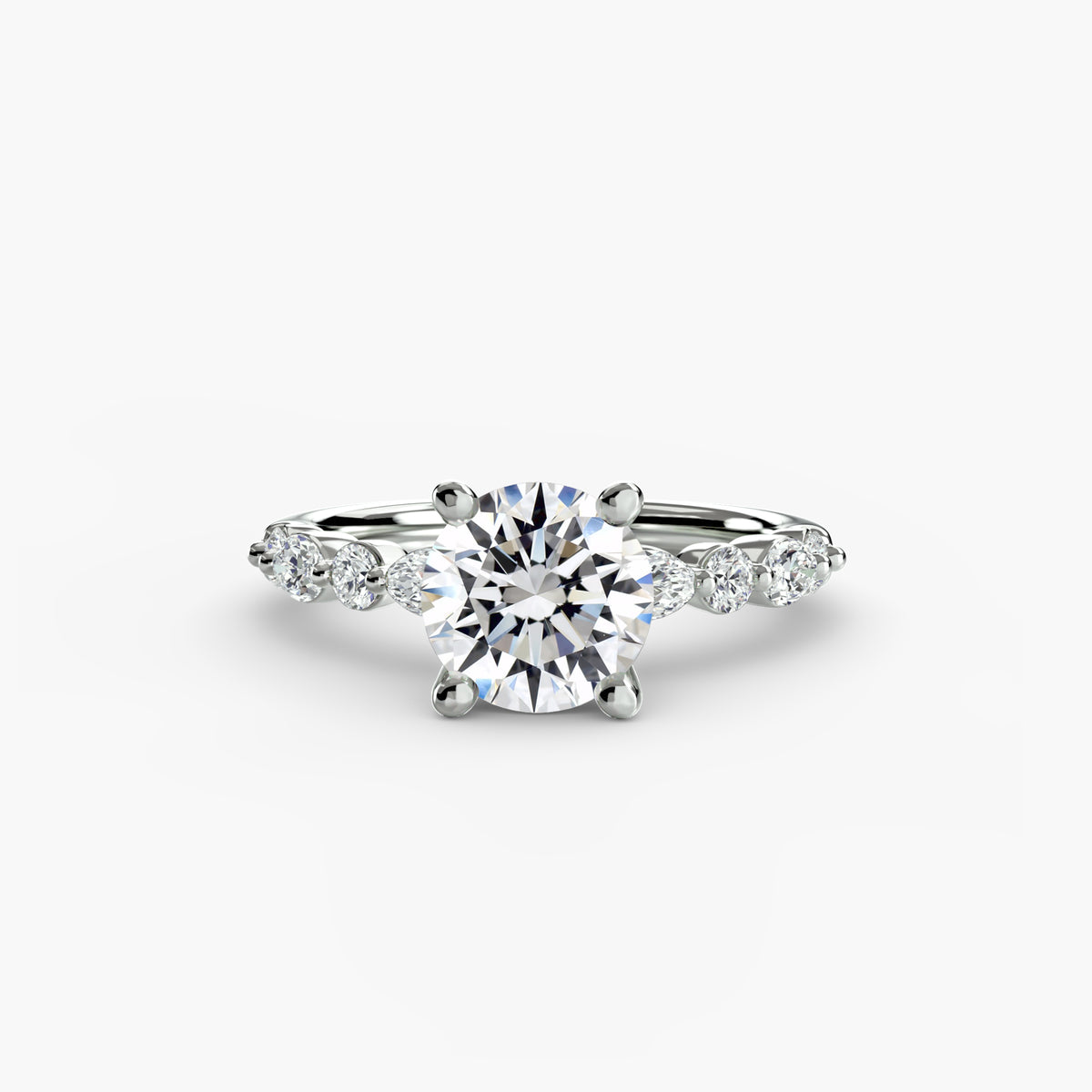Solitaire with Marquise & Round Sides