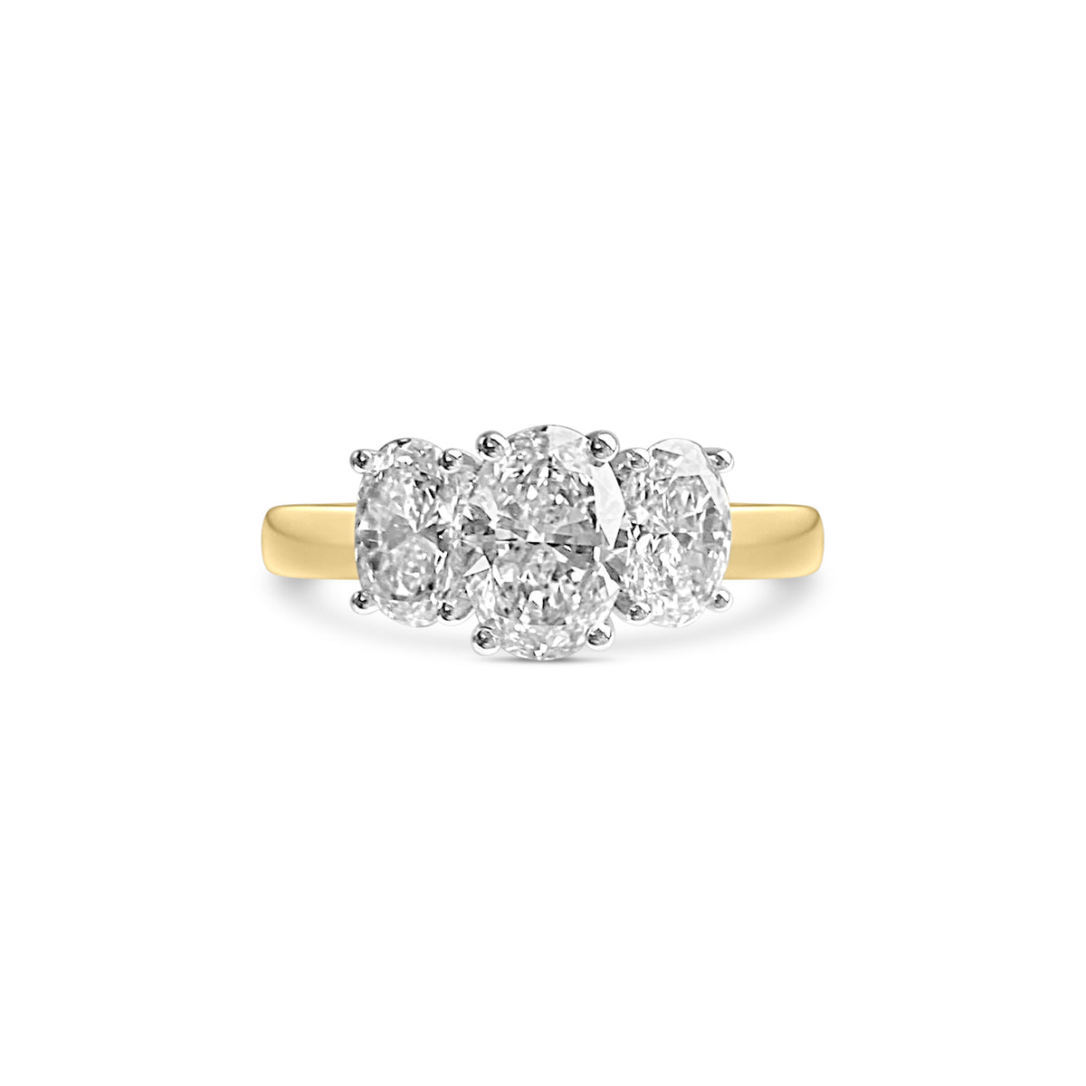 2ct Oval Three Stone Natural Diamond Ring 18ct gold