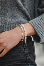 27ct Platinum & Lab Diamond Tennis Bracelet