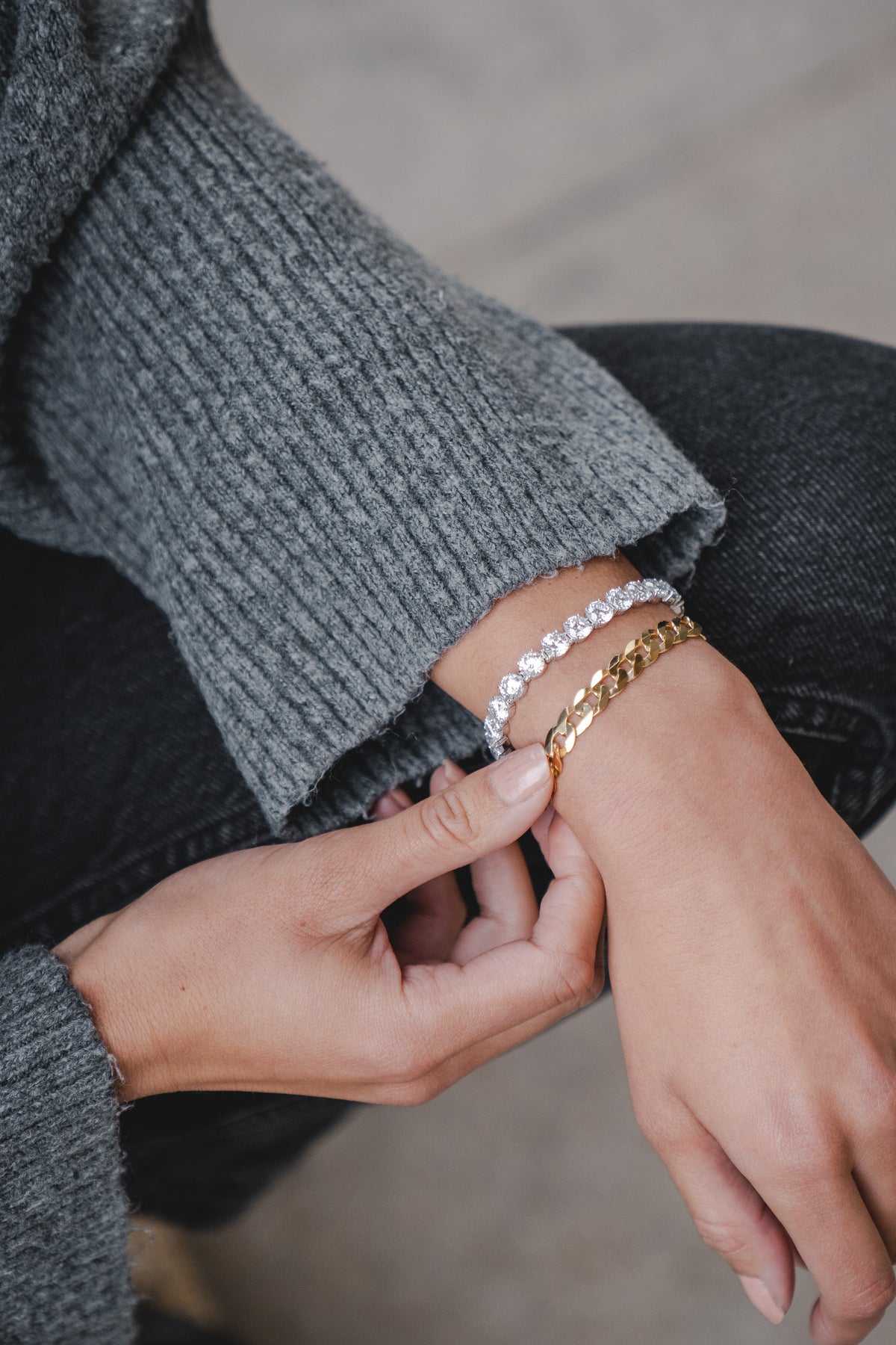 27ct Platinum & Lab Diamond Tennis Bracelet