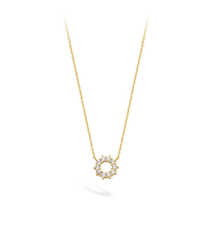 18ct Gold Diamond Circle Necklace