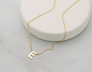 9ct Gold Block Initial Necklace