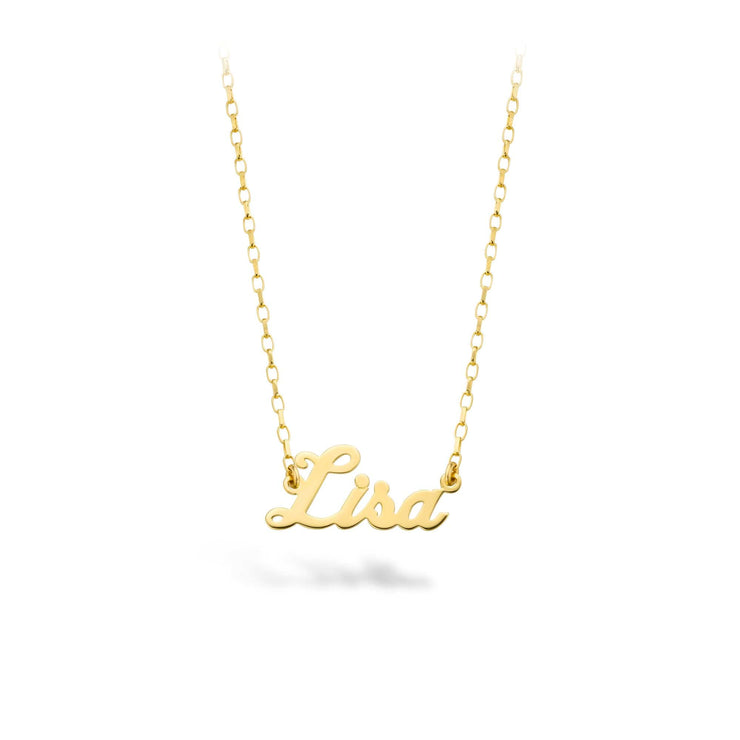 9ct Gold Customizable Script Name Necklace (1-6 Letters)