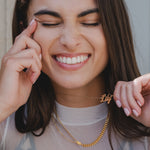 9ct Gold Customizable Script Name Necklace (1-6 Letters)