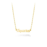 9ct Gold Personalized Star Sign Necklace (7+ Letters)