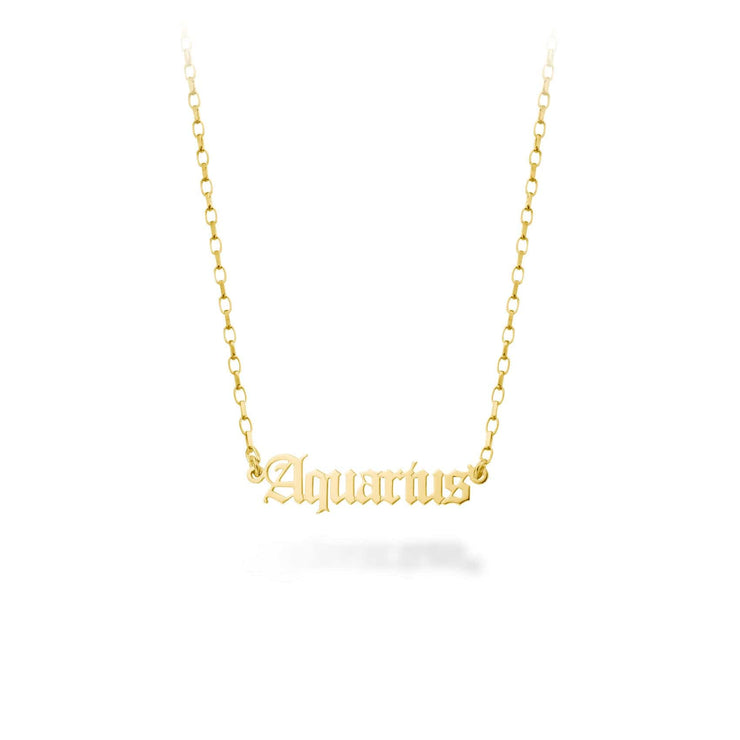9ct Gold Personalized Star Sign Necklace (7+ Letters)