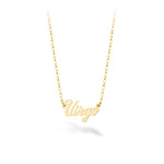 9ct Gold Script Star Sign Necklace (1-6 Letters)