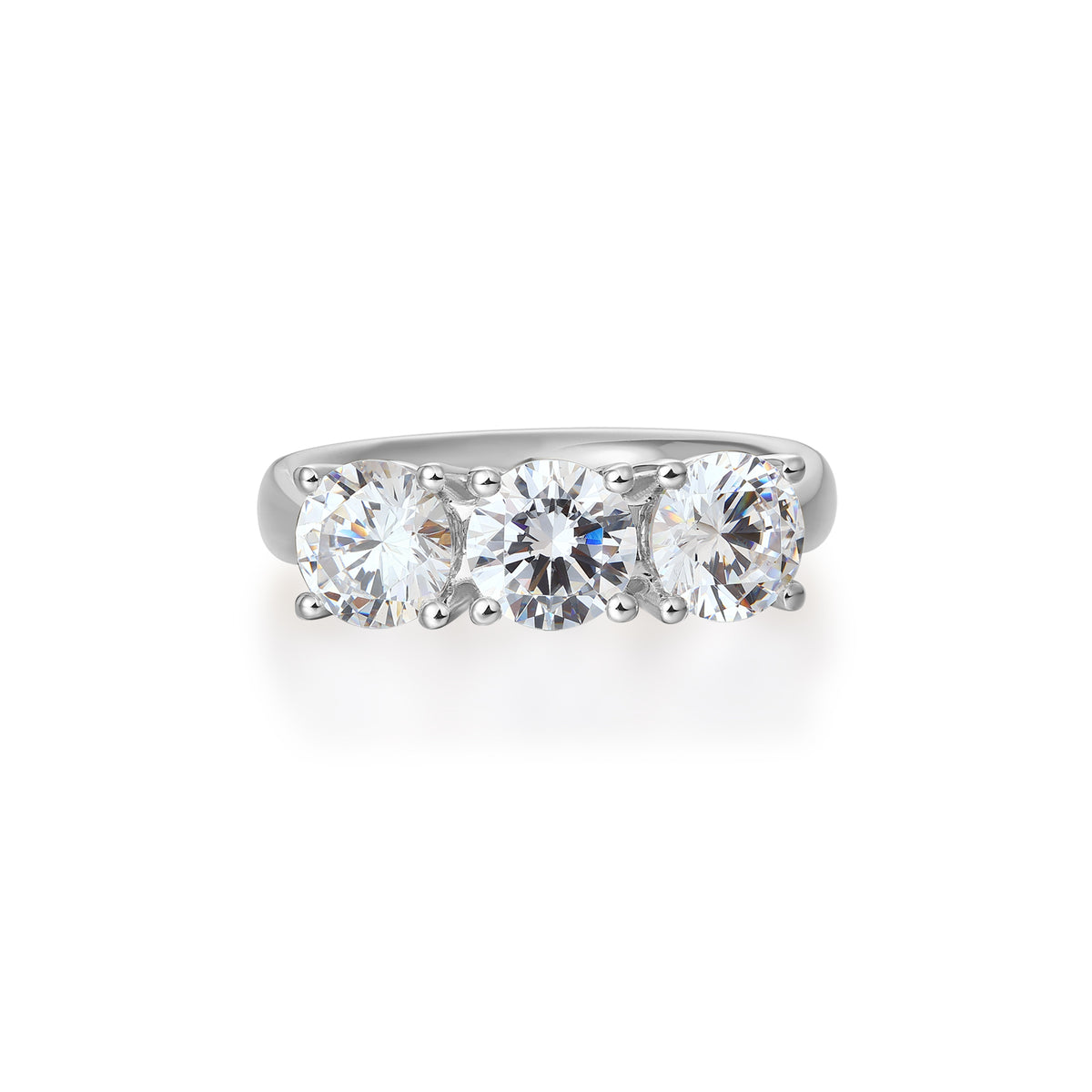 Platinum 3 Stone Lab Diamond Ring 2.25ct Lab