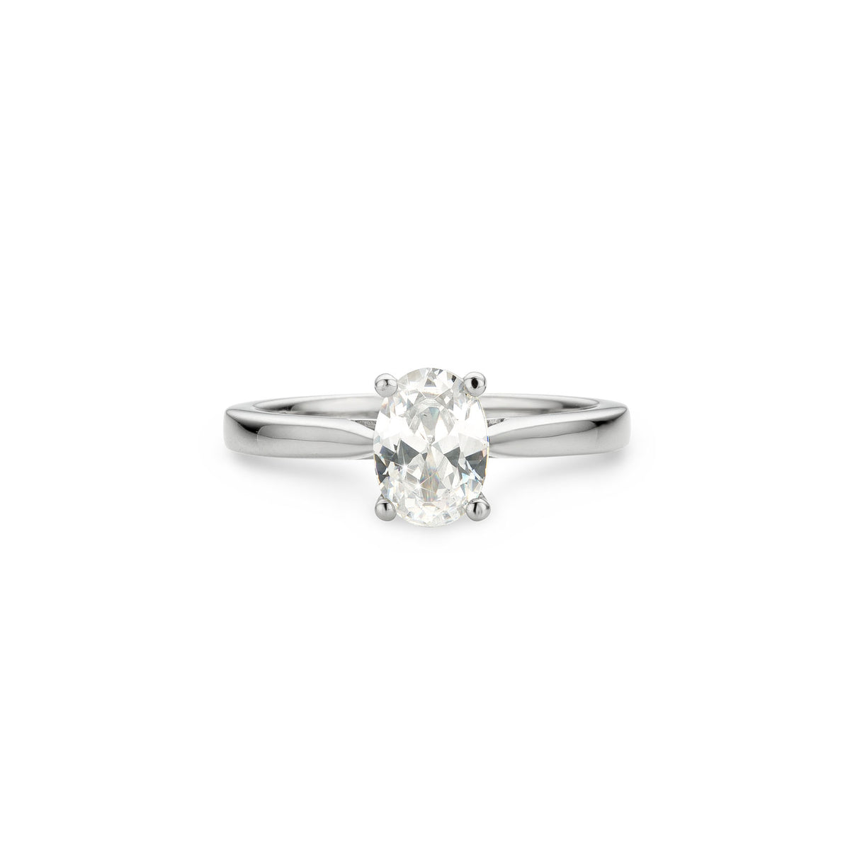 1ct Oval Lab Diamond Ring Solitaire