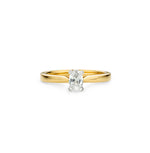 18ct Gold .50ct Oval Solitaire Lab Diamond Ring
