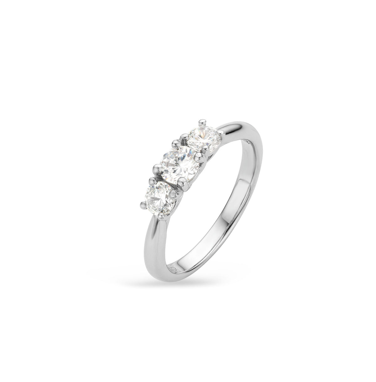 3 stones .65ct Lab Diamond Ring in Platinum