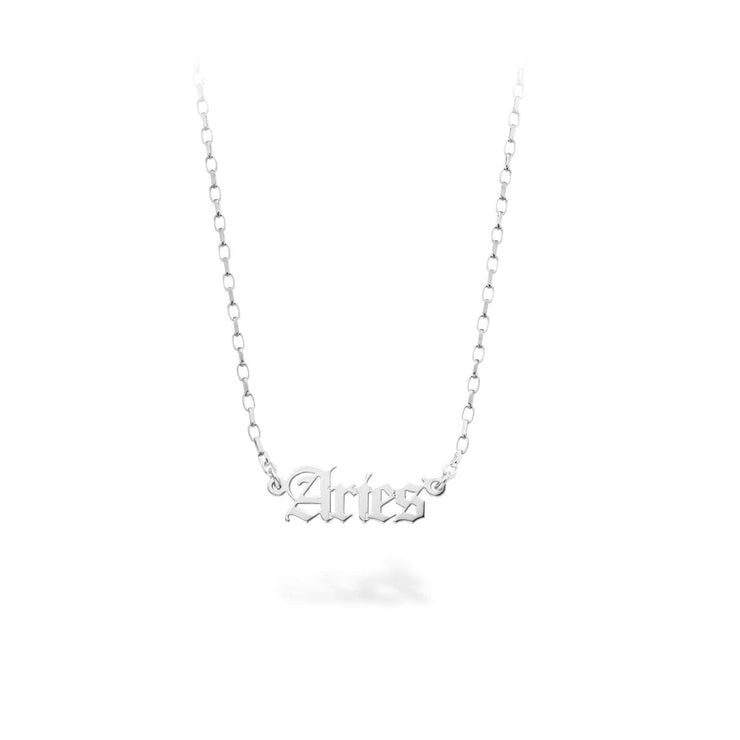 Customizable Silver Star Sign Necklace (1-6 Letters)