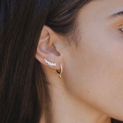 9ct Gold CZ Climber Earrings