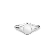 Engravable Silver Oval Signet Ring