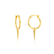 9ct Gold Spike Hoop Earrings