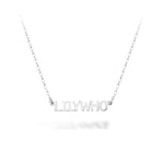 Personalised Silver Block Name Necklace (7+ Letters)