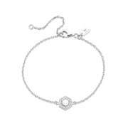 Silver Hexagon Bracelet
