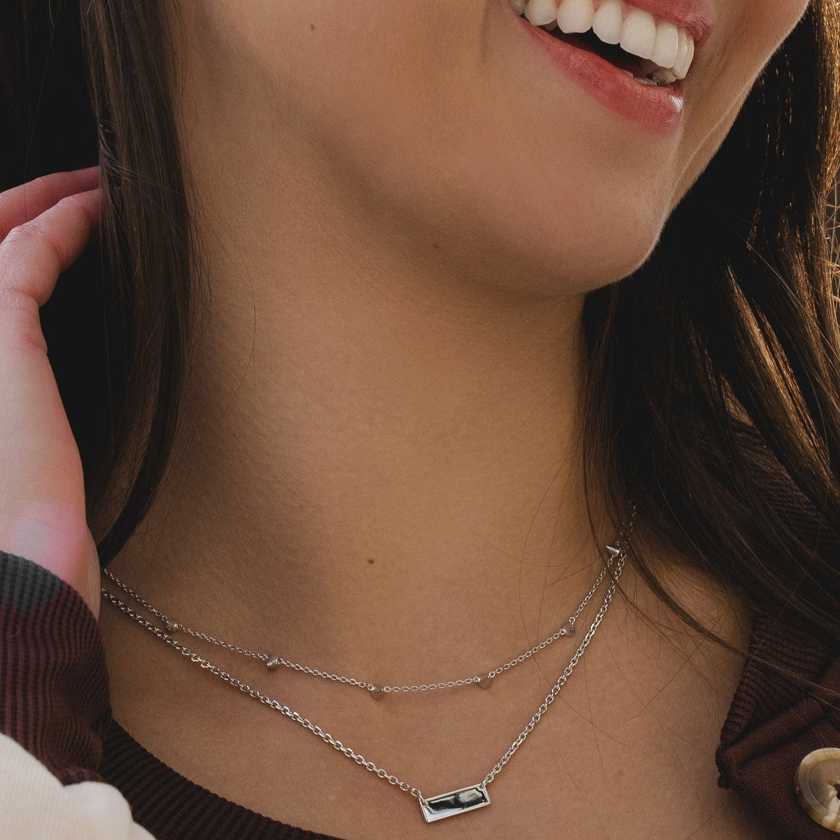 Silver Mini Spike Chain