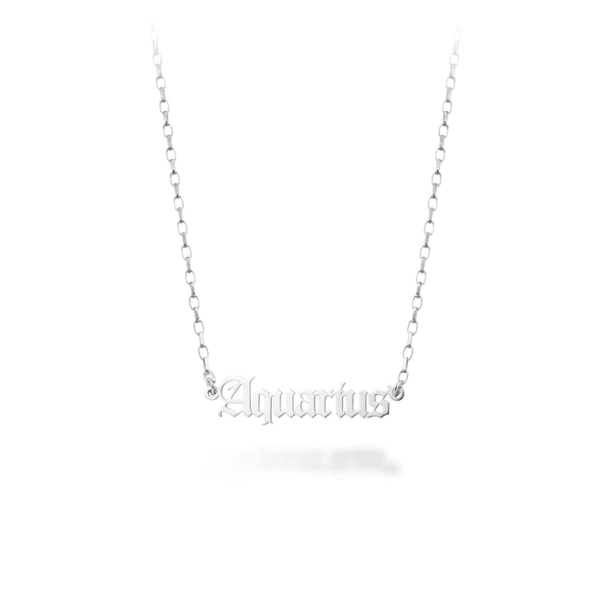 Silver Personalized Star Sign Necklace (7+ Letters)