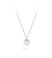 Small Silver Round Disc Necklace for engraving