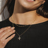 9ct gold cross with stones 