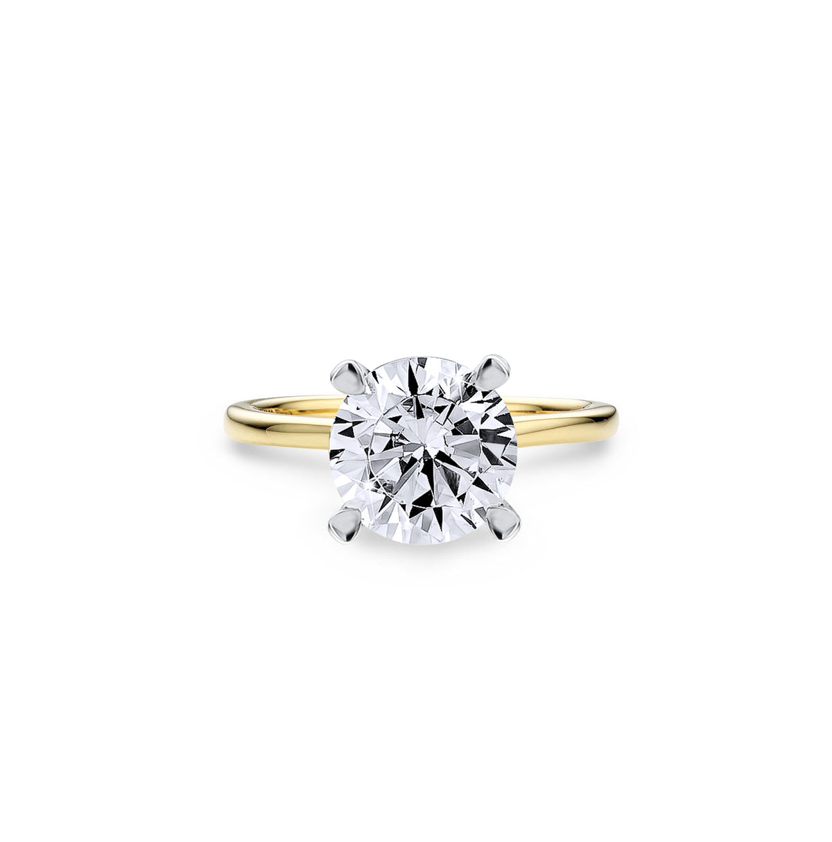 2ct Round Natural Diamond Ring with 4 claws