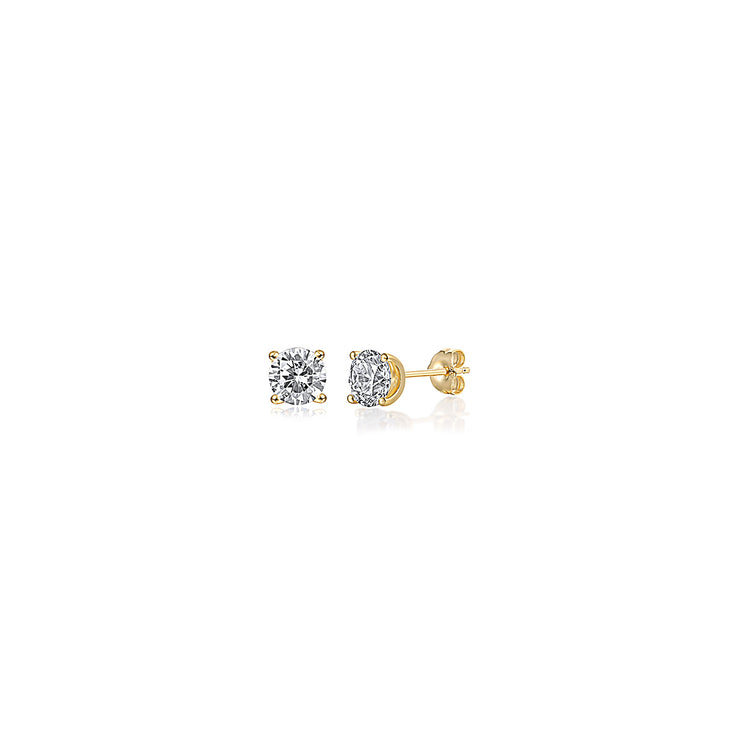 18ct Gold 1ct lab diamond pair of earrings