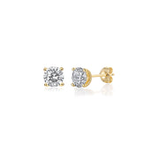 18ct Gold 2ct lab diamond pair of earrings
