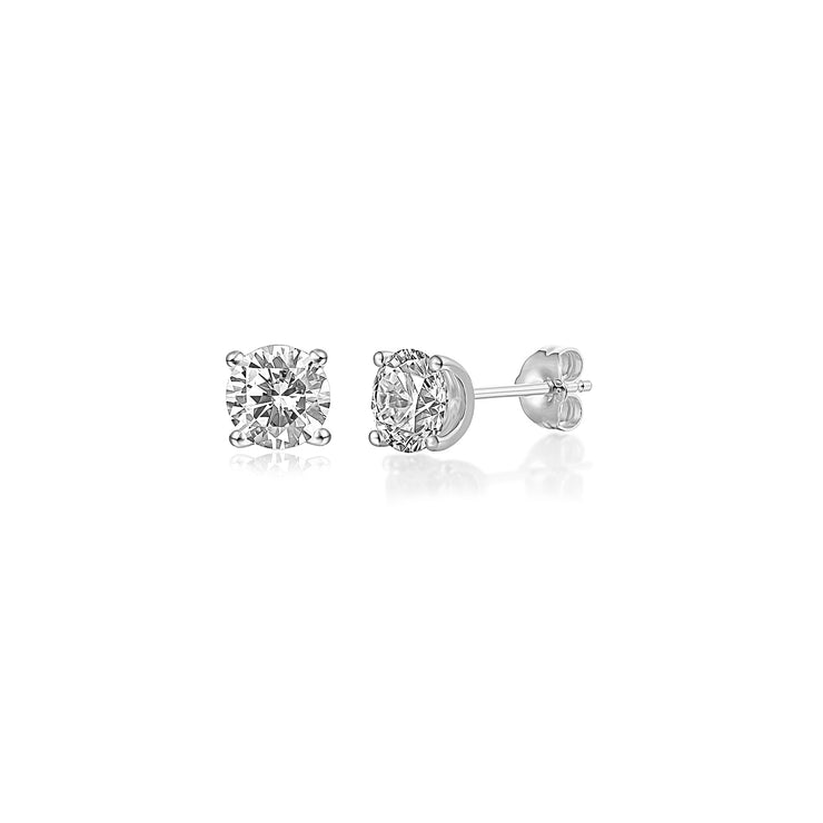 Platinum 2ct lab diamond pair of earrings