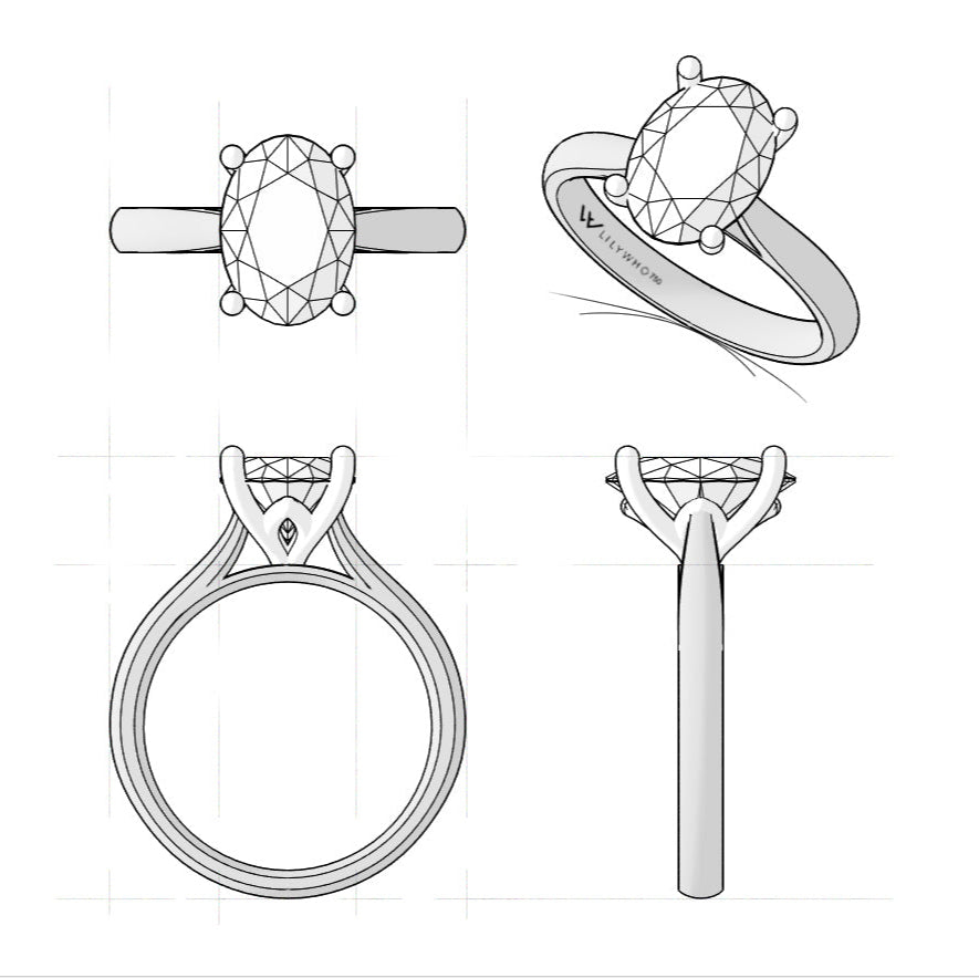 2.5ct Oval Lab Diamond Ring Solitaire