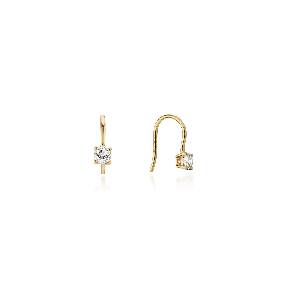 9ct Gold & Diamond Hook Earrings