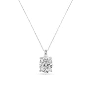 Platinum 2ct Oval Lab Diamond Necklace