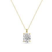 18ct Gold 2ct Oval Lab Diamond Necklace