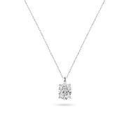 Platinum 1ct Oval Lab Diamond Necklace
