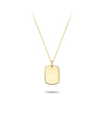 9ct Gold Engravable Rectangle Disc Necklace