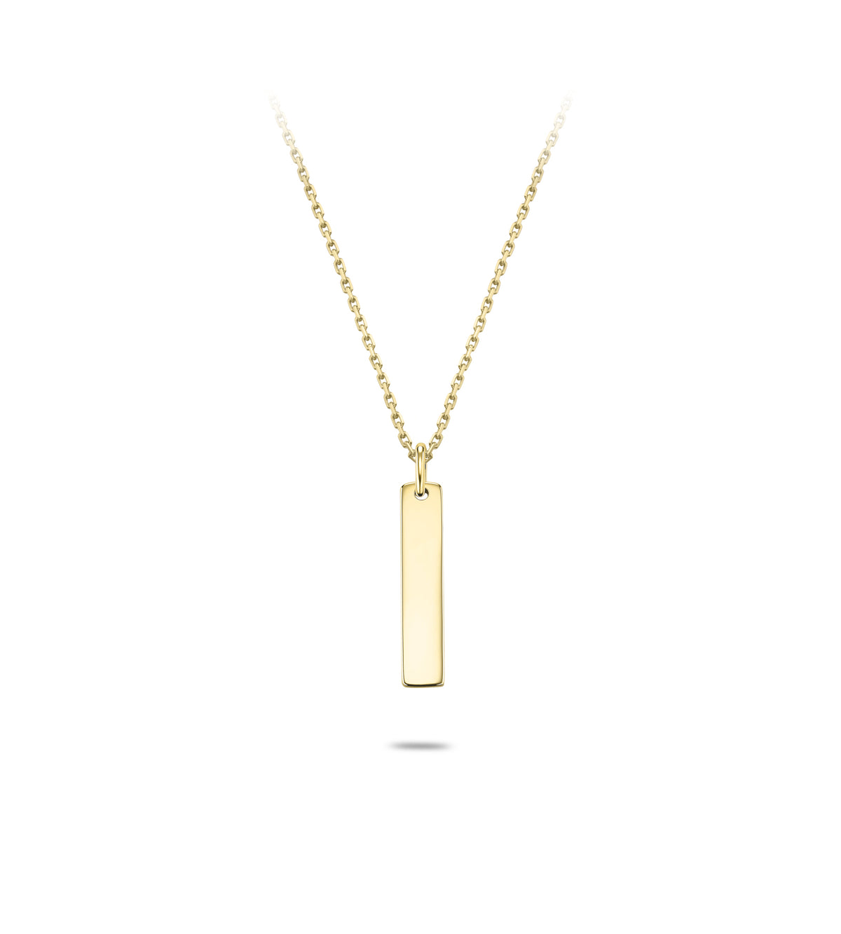9ct Gold Vertical Bar Necklace for engraving