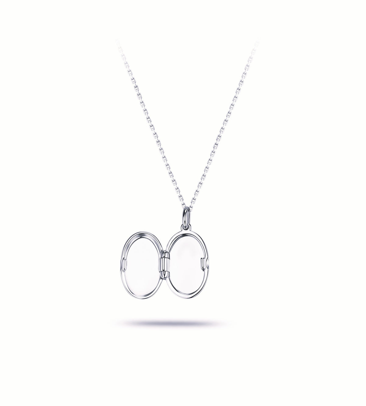 Oval Silver Locket Necklace
