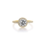 Platinum 1.15ct Halo Natural Diamond Ring in 18ct Gold